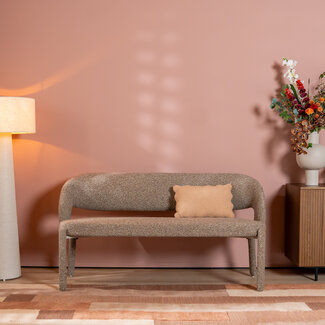 Eetkamerbank June bruin bouclé 160 cm