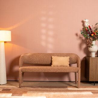 Eetkamerbank June bouclé terracotta 160 cm