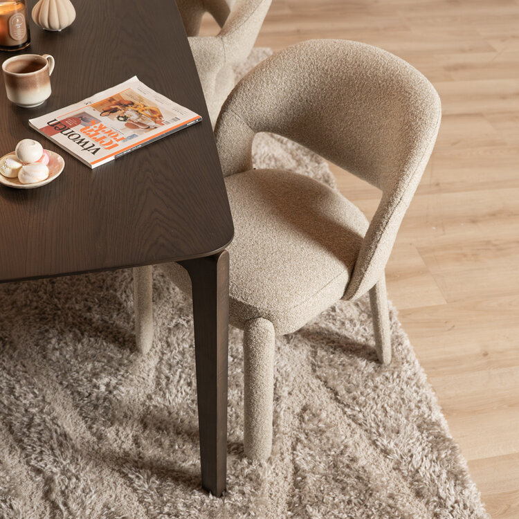 Eetkamerstoel Dean bouclé taupe