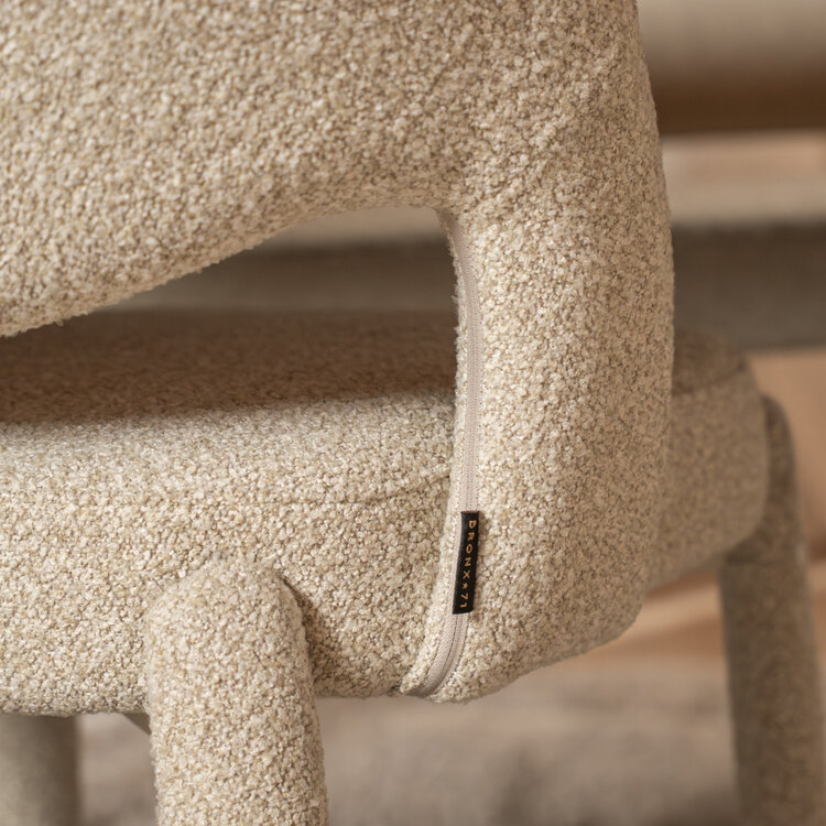 Eetkamerstoel Dean bouclé taupe