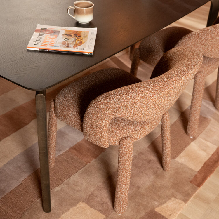 Eetkamerstoel Dean bouclé terracotta