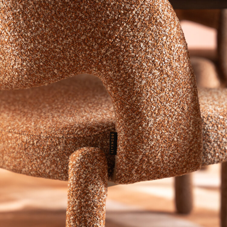 Eetkamerbank June bouclé terracotta 160 cm