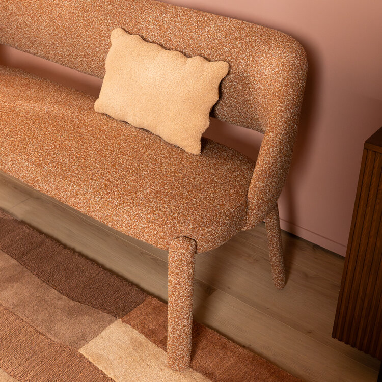 Eetkamerbank June bouclé terracotta 160 cm