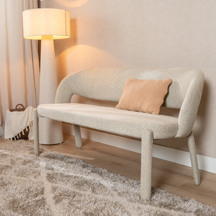 Eetkamerbank June bouclé taupe 160 cm