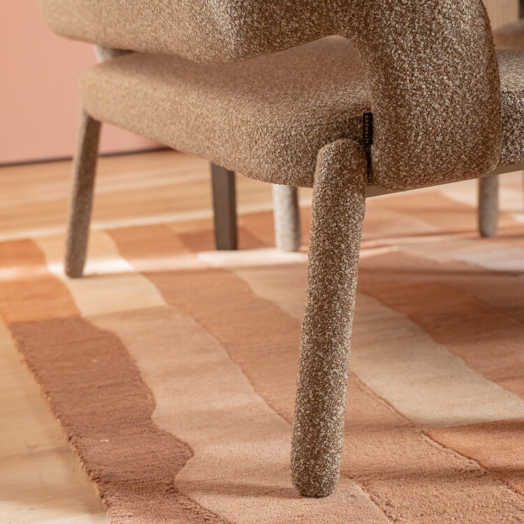 Eetkamerbank June bruin bouclé 160 cm