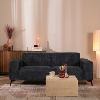 Scandinavische bank 2,5-zits Vegas bouclé zwart