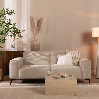 Scandinavische bank Vegas 2,5-zits taupe stof gemêleerd