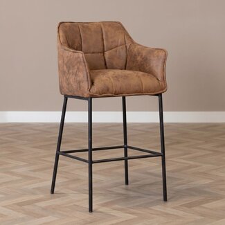 Industriële barstoel Aaron cognac 82 cm