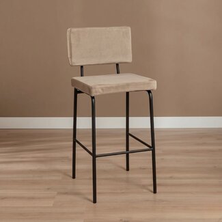 Velvet barkruk Espen taupe 64-77 cm