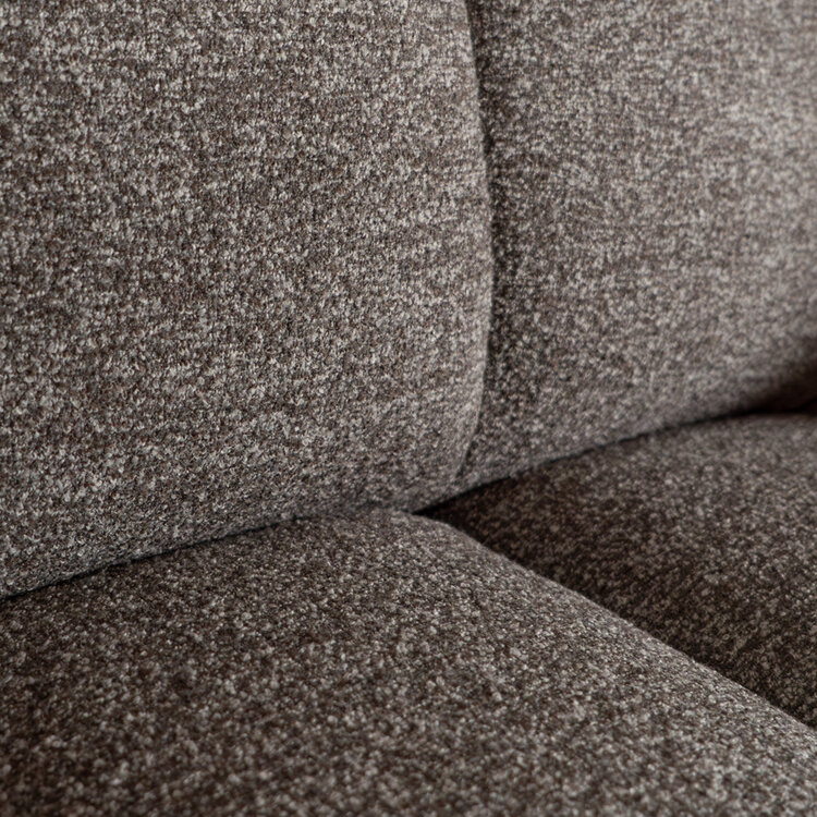 Hoekbank Luca XL bouclé stof bruin/grijs links