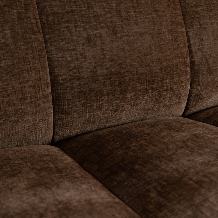 Hoekbank Luca XL chenille mocha links
