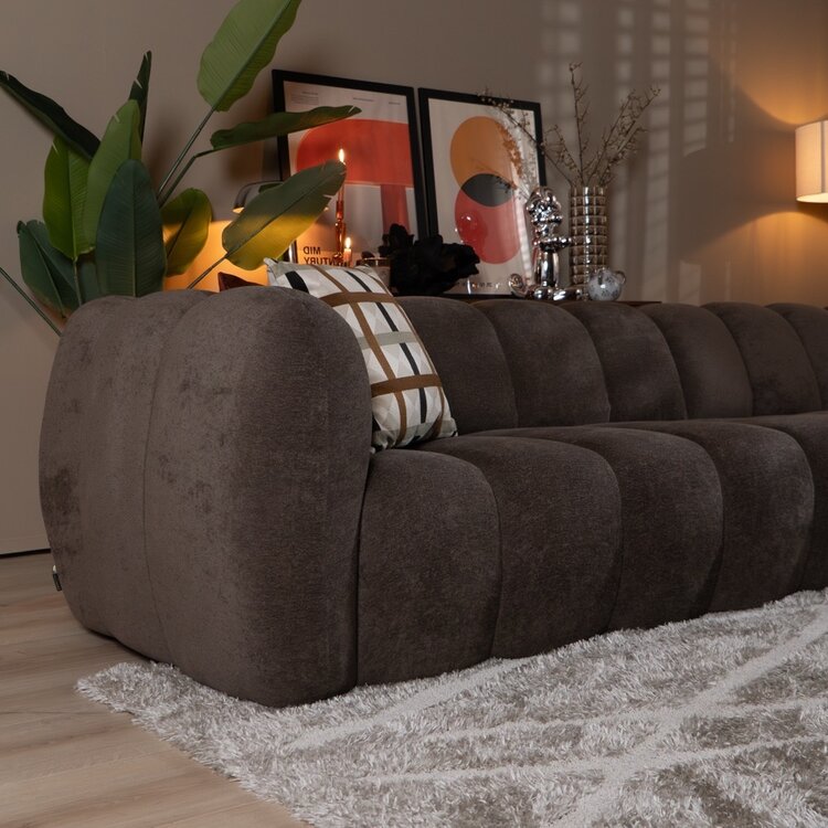 Hoekbank Luca XL chenille bruin rechts