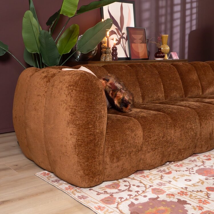 Hoekbank Luca XL chenille koper rechts