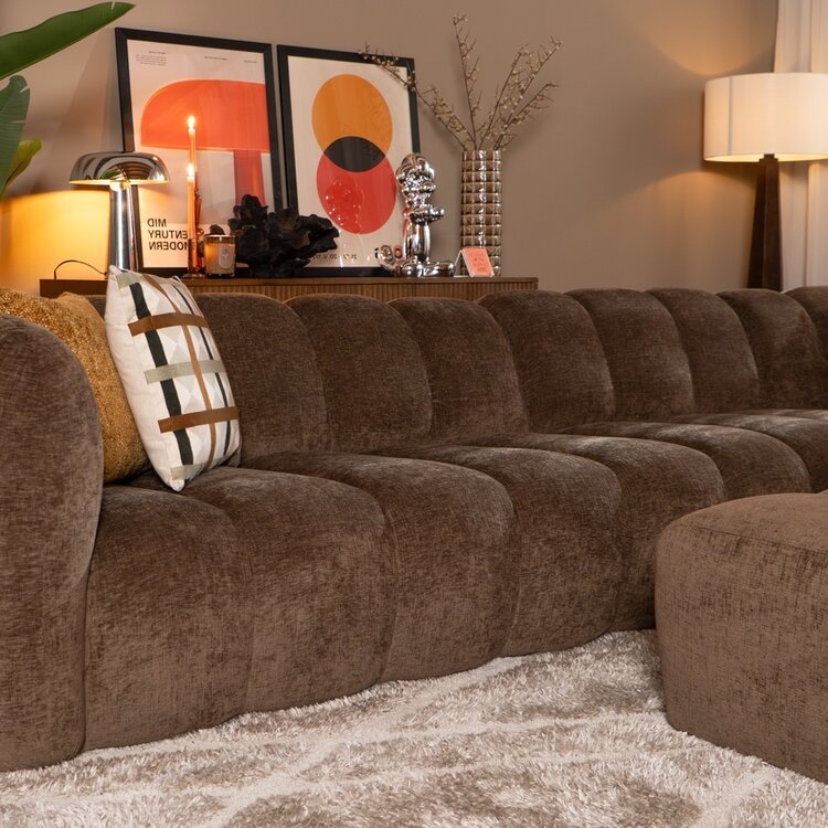 Hoekbank Luca XL chenille mocha rechts