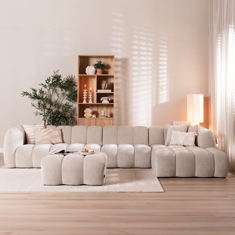 Hoekbank Luca XL chenille sand rechts