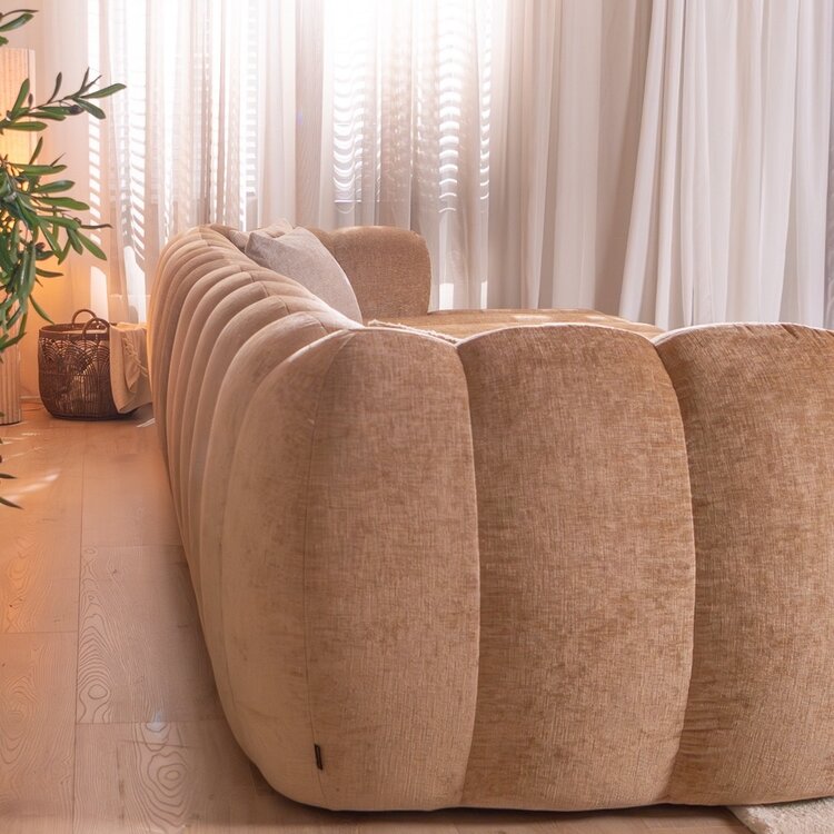 Hoekbank Luca XL chenille peach rechts