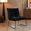 Velvet fauteuil Malaga zwart