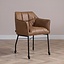 Eetkamerstoel met wieltjes Royce eco-leer cognac