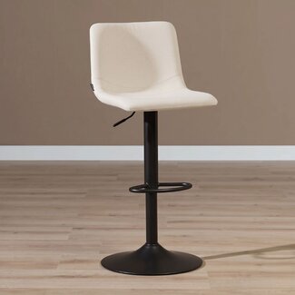 Scandinavische barkruk Eva draaibaar gerecyclede stof off white 60-76 cm