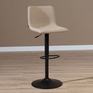 Scandinavische barkruk Eva draaibaar gerecyclede stof taupe 60-76 cm