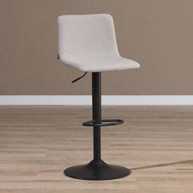 Scandinavische barkruk Eva draaibaar gerecyclede stof grijs 60-76 cm