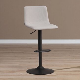 Scandinavische barkruk Eva draaibaar gerecyclede stof grijs 60-76 cm