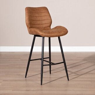 Industriële barkruk Morris cognac 71 cm