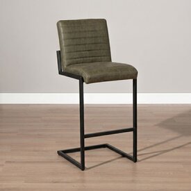 Industriële barkruk Block olijfgroen eco-leer 79 cm