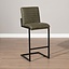 Industriële barkruk Block olijfgroen eco-leer 79cm