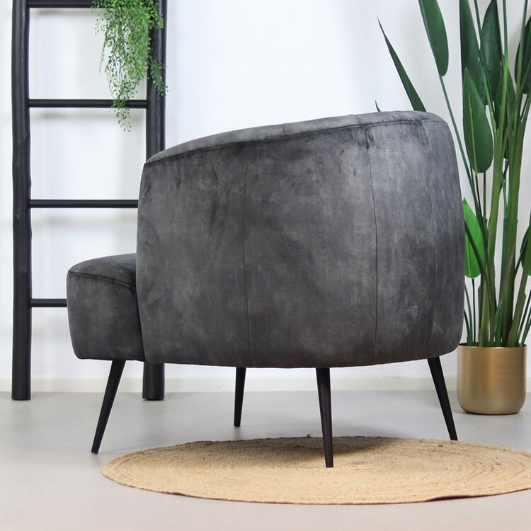 Velvet fauteuil Billy antraciet