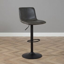 Industriële Barkruk Texas draaibaar eco-leer antraciet 60-76cm