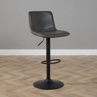 Industriële Barkruk Texas draaibaar eco-leer antraciet 60-76cm