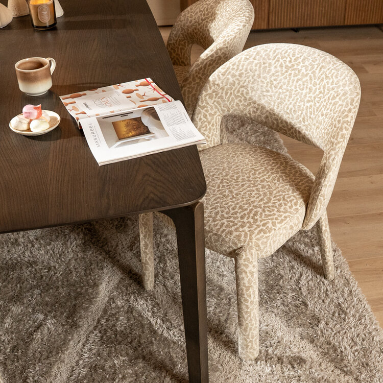 Eetkamerstoel Nala leopard taupe