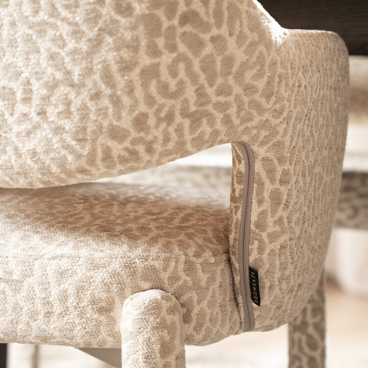 Eetkamerstoel Leo taupe leopard