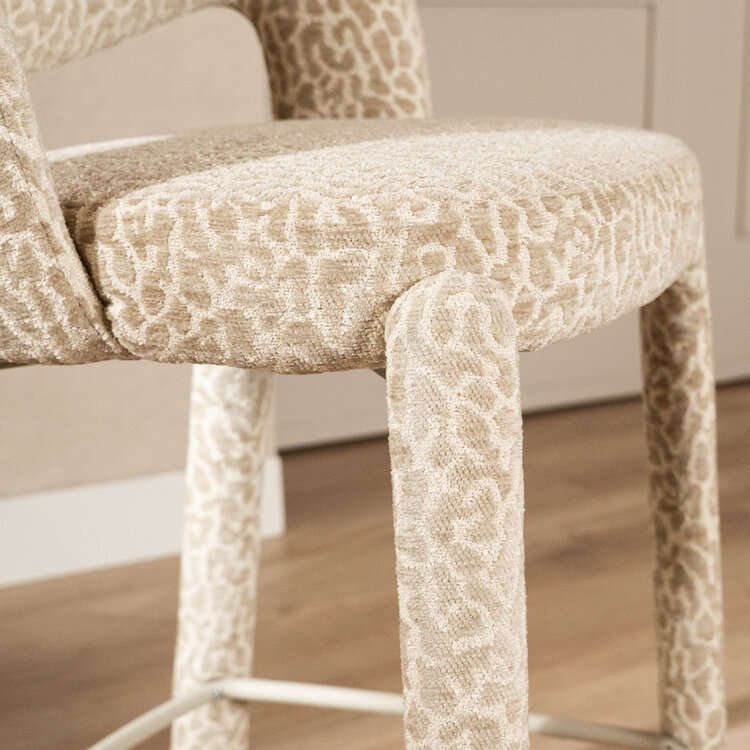 Barkruk Leo taupe leopard 70 cm