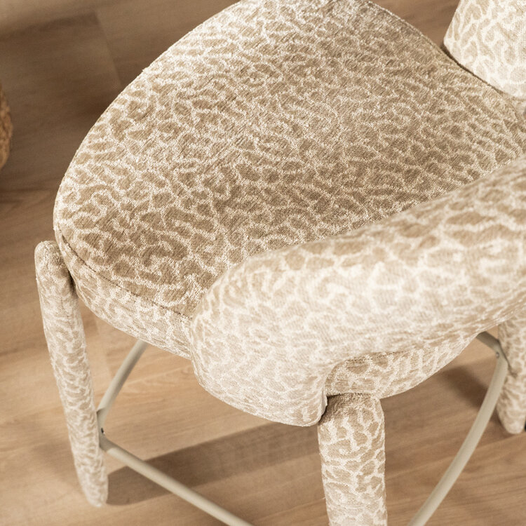 Barkruk Leo taupe leopard 70 cm
