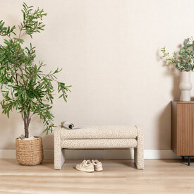Eetkamerbank Lux leopard taupe 100 cm