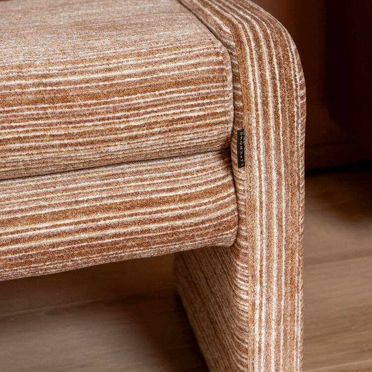 Eetkamerbank Ravi chenille beige/pink 100 cm