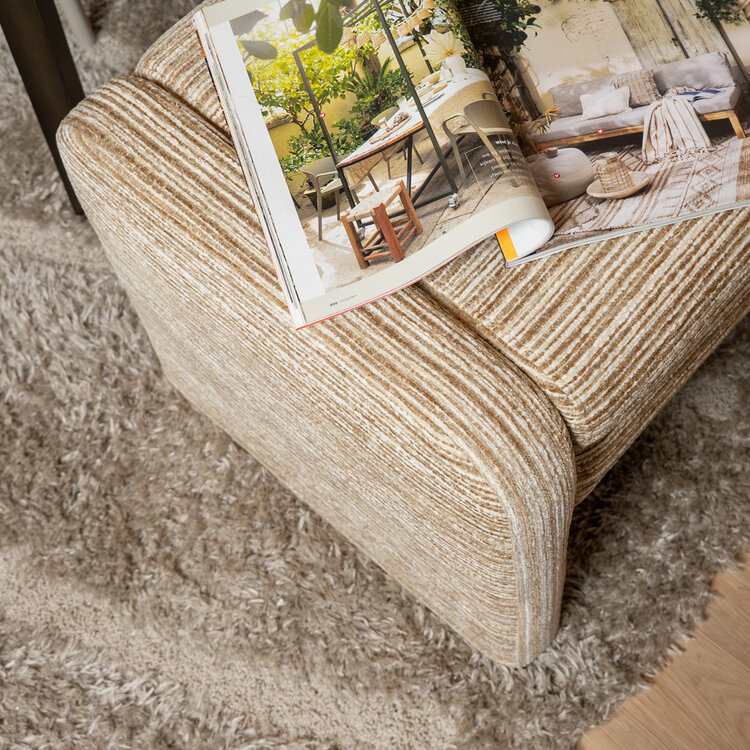 Eetkamerbank Ravi chenille beige/taupe 100 cm