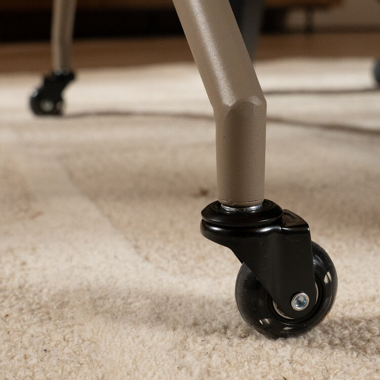 Eetkamerstoel met wieltjes Mona gemêleerde stof beige