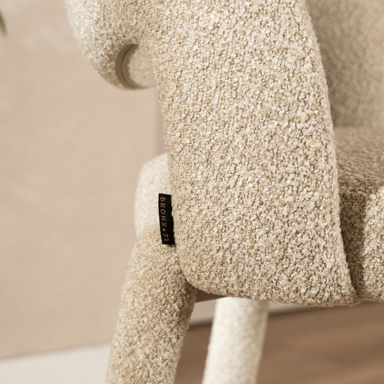 Barkruk June bouclé taupe 70 cm