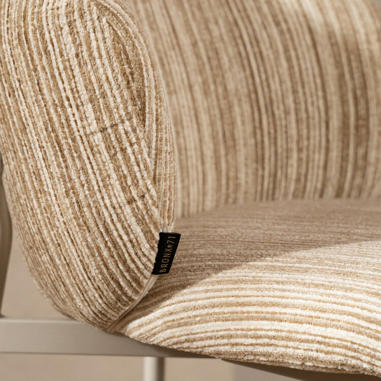 Barkruk Milo chenille beige/taupe 70 cm