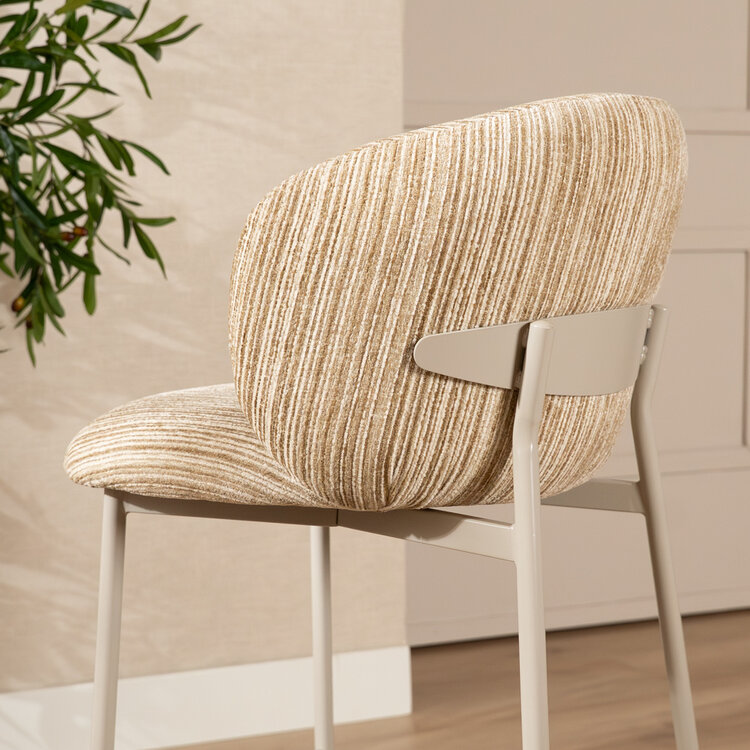 Barkruk Milo chenille beige/taupe 70 cm