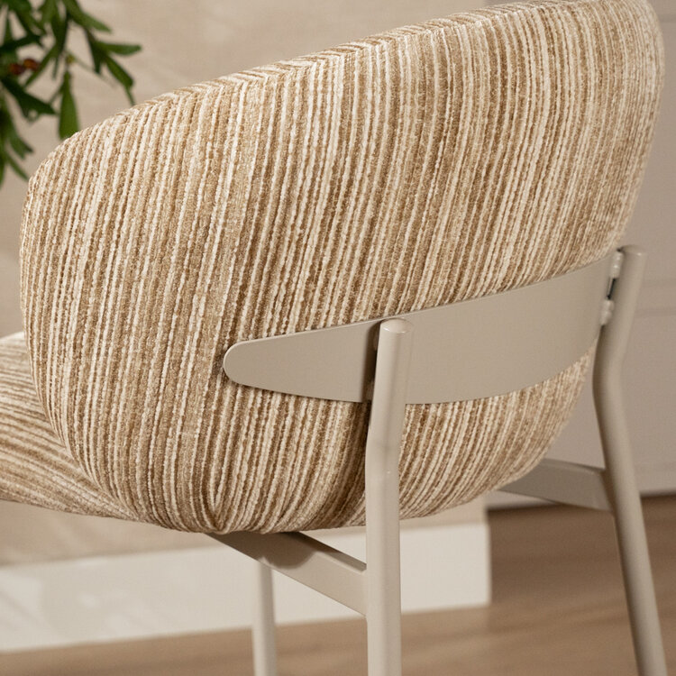 Barkruk Milo chenille beige/taupe 70 cm