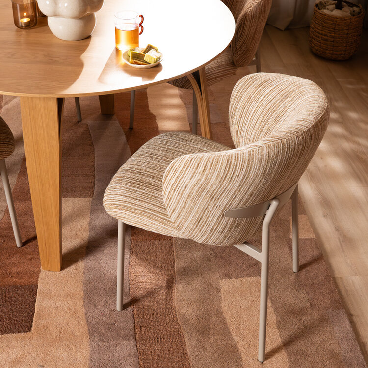 Eetkamerstoel Milo chenille beige/taupe