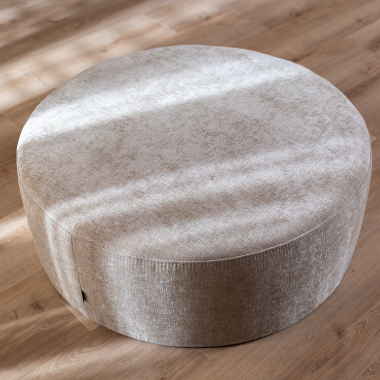 Poef Elle rond chenille sand ø100 cm