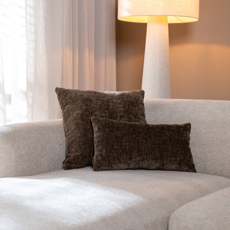 Sierkussen Evi chenille mocha 25 x 45