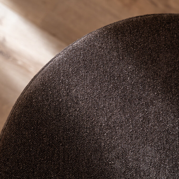 Poef Blair rond chenille bruin ø70 cm
