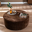 Poef Chloe rond chenille chocolate brown ø100 cm