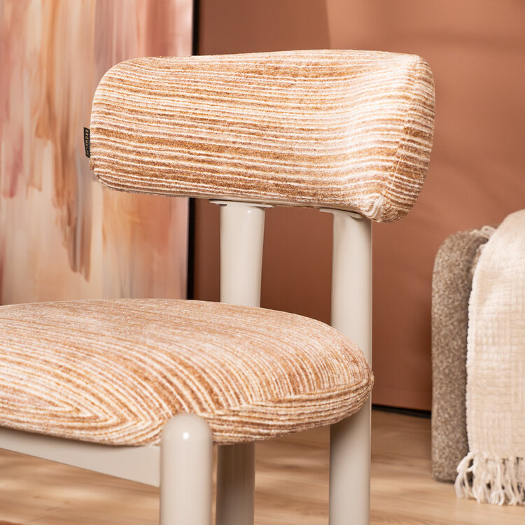 Eetkamerstoel Bolt chenille beige/pink